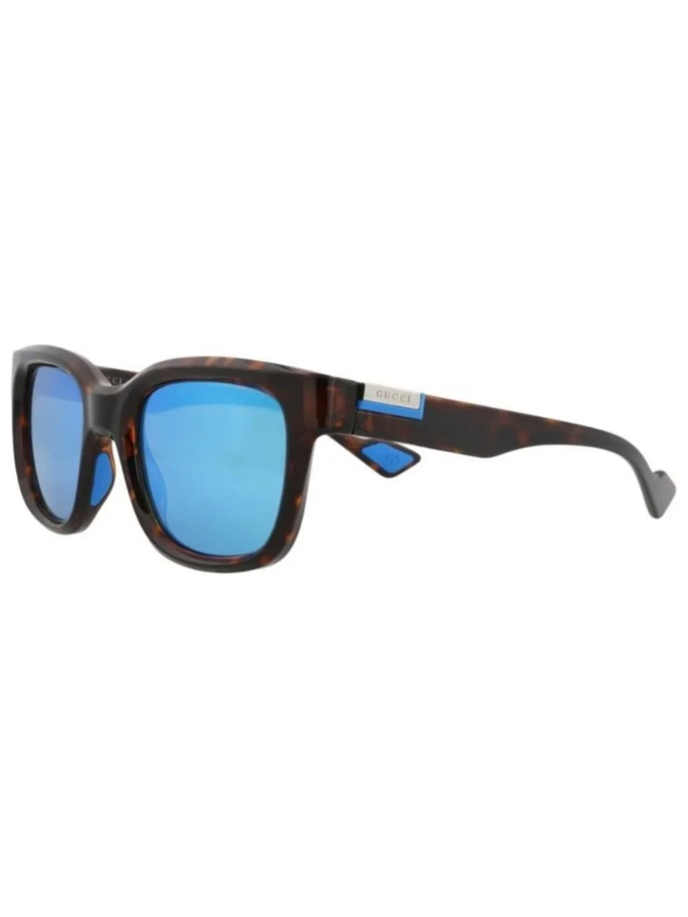New Gucci Mens Square/Rectangle Havana Havana Blue Fashion Designer Sunglasses